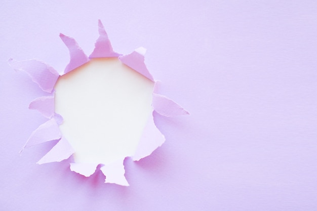 Purple paper with a hole