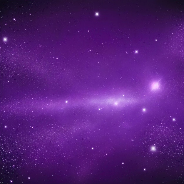 Purple particles and light abstract background with shining dots stars