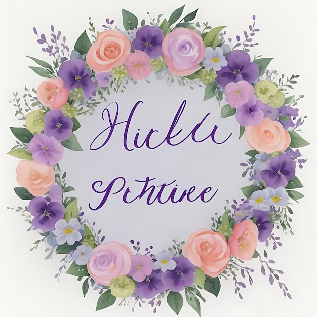 Purple Pastel Floral Wreath Save the Date with Watercolor Elegance