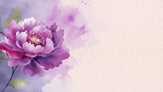 Purple peony on a white background