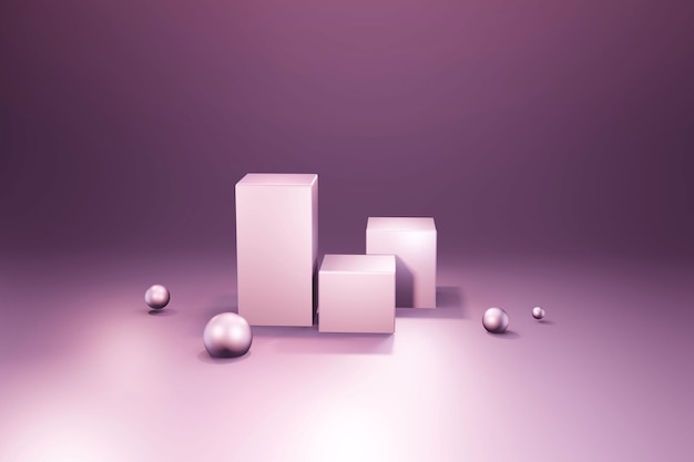 Purple pestel metal  empty  rectangle  podium  background  3d  render