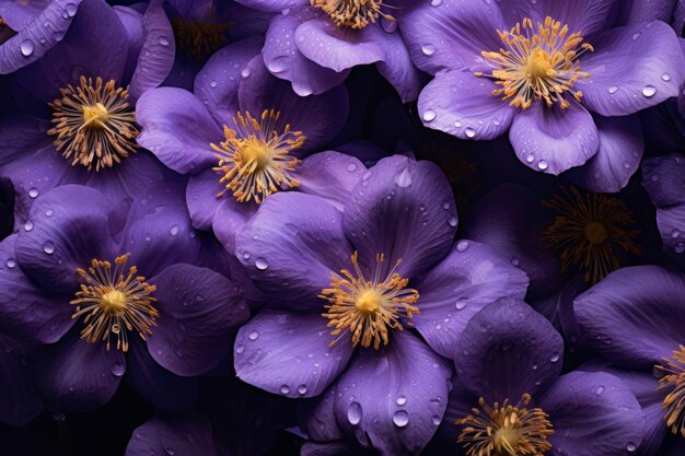 Photo purple petals and yellow stamen a lively composition in 32