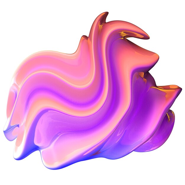 Photo purple pink 3d animation of an abstract smooth liquid shape 3d gradient abstract shapes