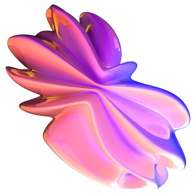 фиолетовый розовый 3D-анимация абстрактной гладкой жидкой формы 3D-градиент абстрактных фигур