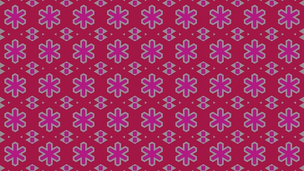 a purple and pink background with a pattern of flowers.