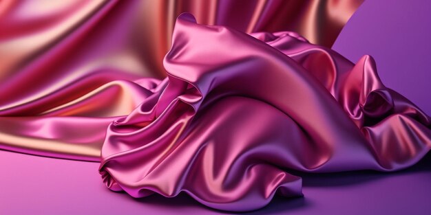 Photo a purple and pink background with a satin fabric that says'purple