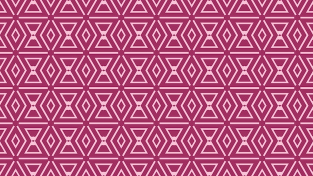 紫とピンクの幾何学的なパターンで "という文字が描かれています