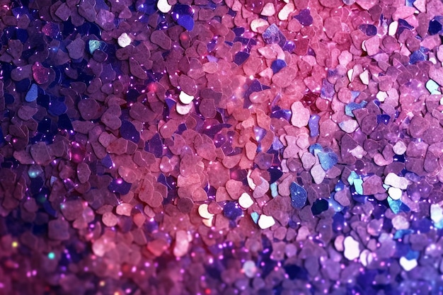 A purple and pink glitter with the word love on it.