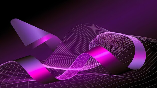 purple and pink lines in a dark room