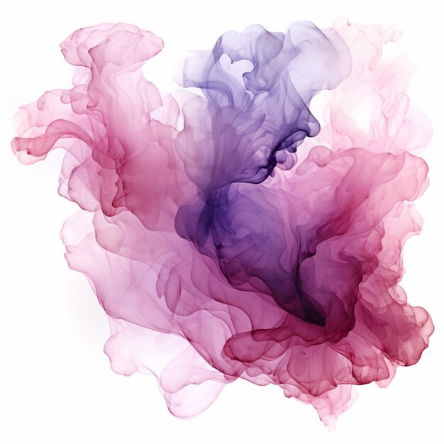 purple and pink smoke is swirling in the air generative ai