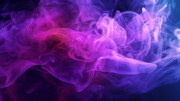 Purple and pink smoke is swirling in the air generative ai