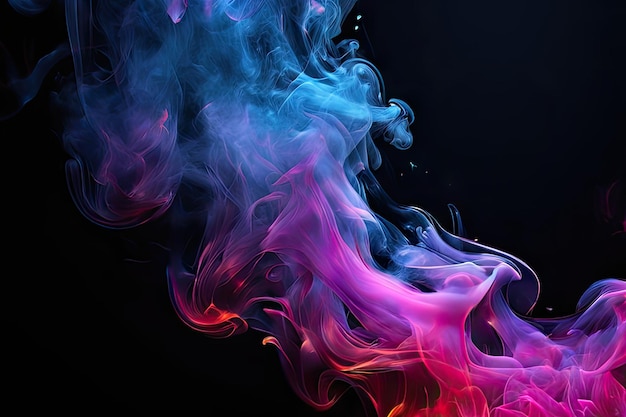 紫とピンクの煙と煙という言葉が底に描かれています