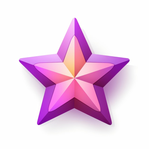 a purple and pink star icon on a white background