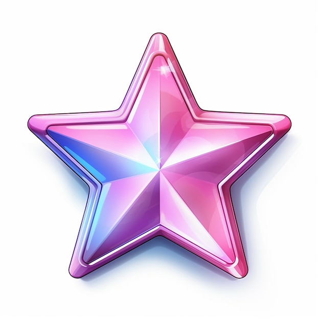 Photo purple and pink star shaped object on white background generative ai