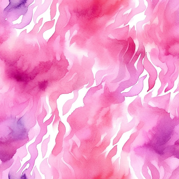 Purple and pink watercolor painting of a pattern of wavy lines generative ai