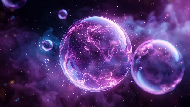 Photo a purple planet with the universe in the background