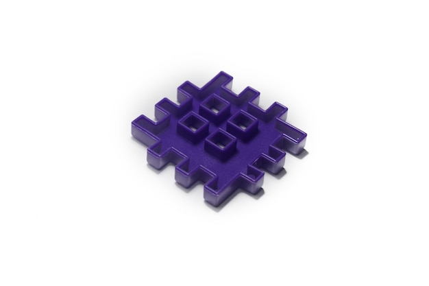 Photo a purple plastic cube a lego square blocks interlocking builders blocks play set for child