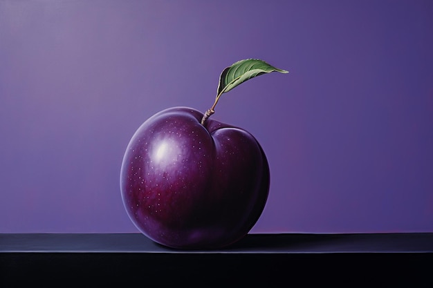 A Purple Plum Resting in Isolation