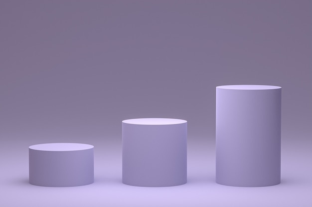 Purple podium minimal or product stand 3d rendering for cosmetic product presentation