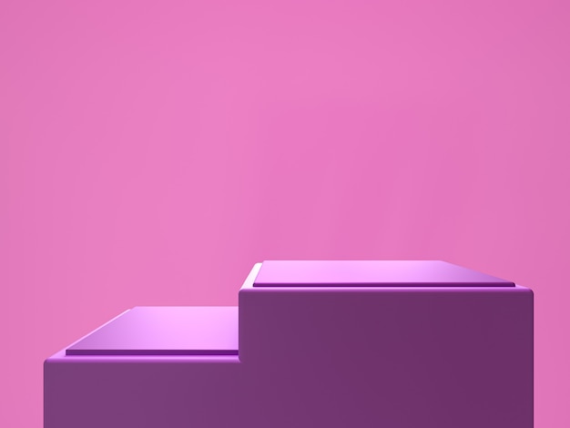 Purple podium shelf or empty pedestal display minimal style. blank stand for product placement. Premium Photo 3D Rendering