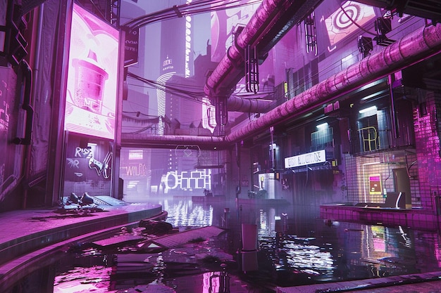 a purple poster that saysthe word  in white