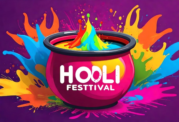 a purple poster with a colorful circle of festival on it