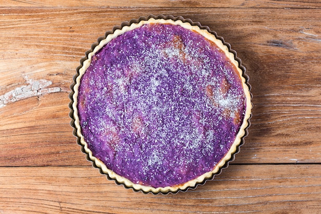 Grafico a torta di patate viola, patata viola