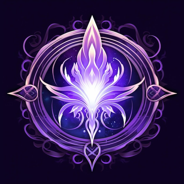 a purple and purple design with a flower design on the top.