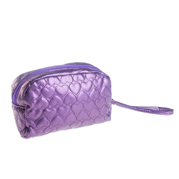 Photo purple purse over white background