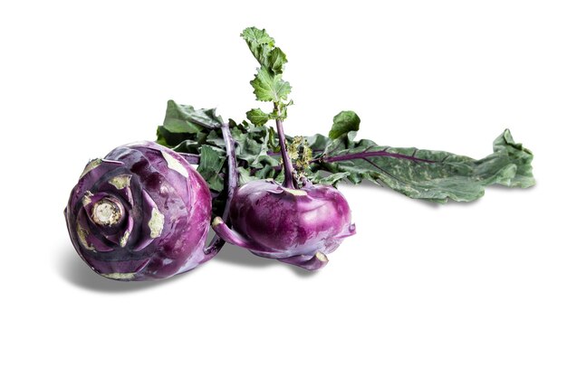 Photo purple radishes with a white background and a white background.