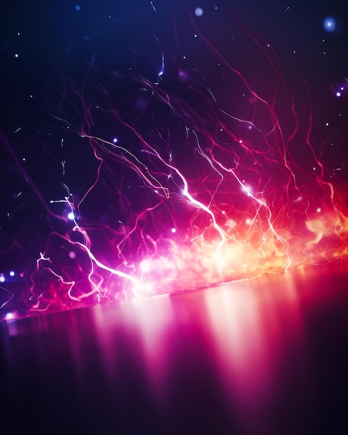 Purple and red background with lot of lightening in the middle of it Generative AI