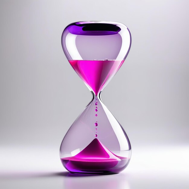 Photo purple and red hourglass on table