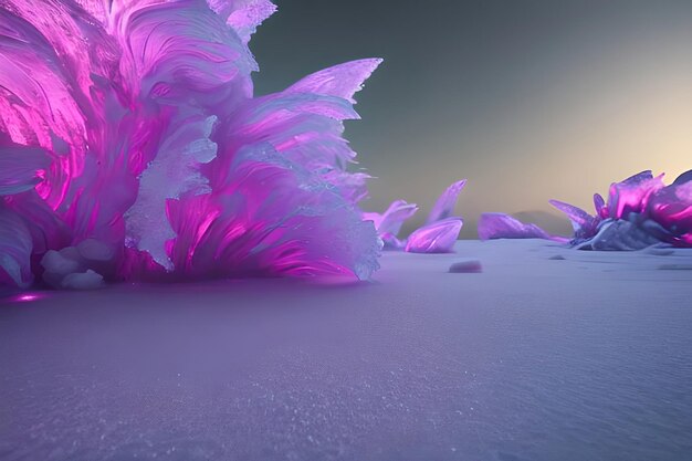 Purple and Red Stunning ice background