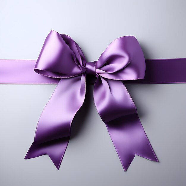 A purple ribbon with a bow