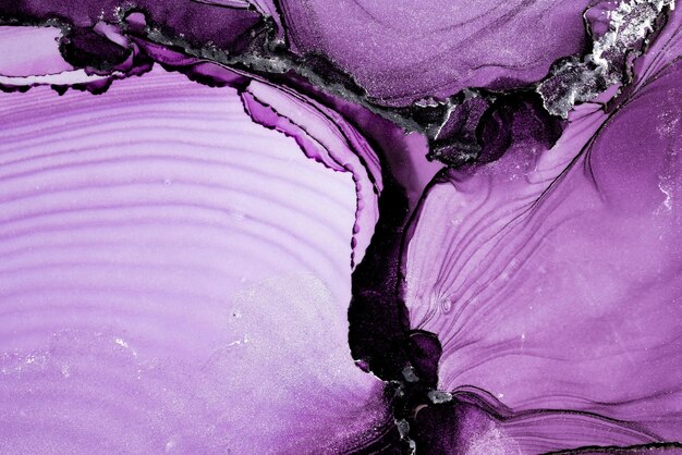 Purple rocks in a pool of water