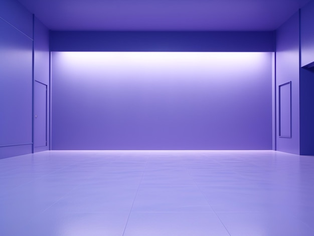 Photo purple room with a white floor and a purple wall generative ai