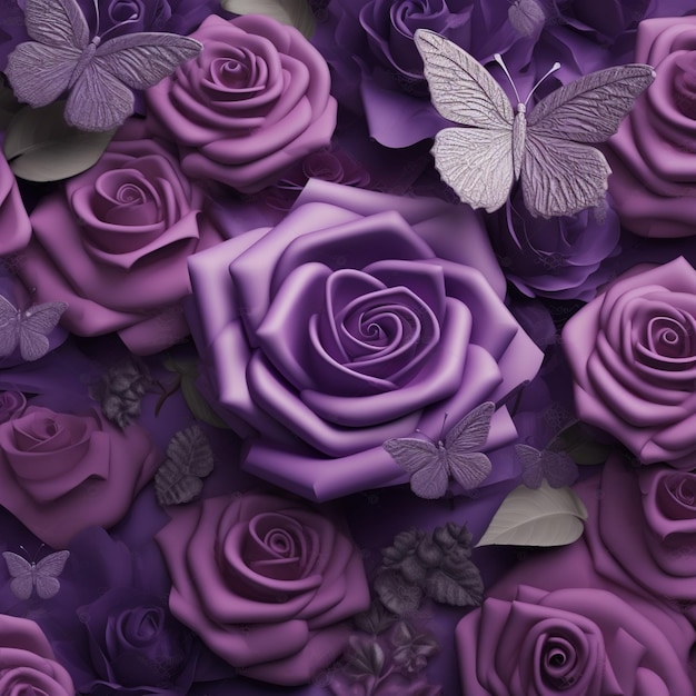 purple rose 3d background