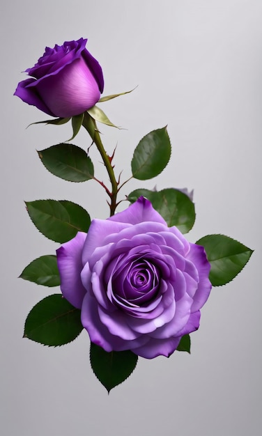 Purple Rose Against A Transparent Background