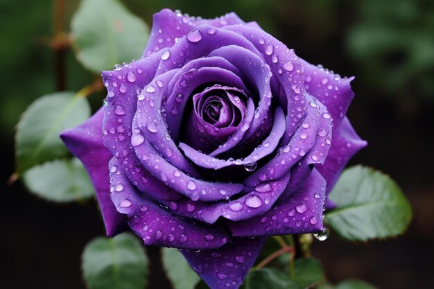 Photo purple rose flower gift generate ai