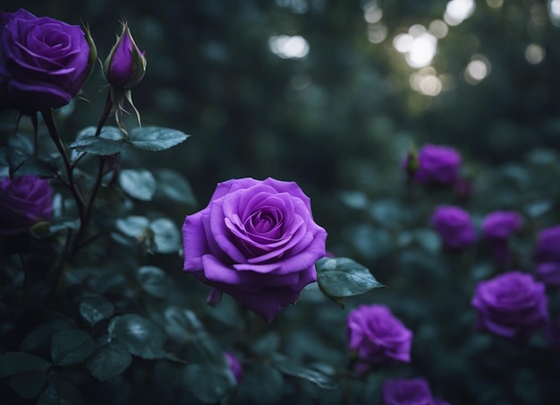 Photo a purple rose garden