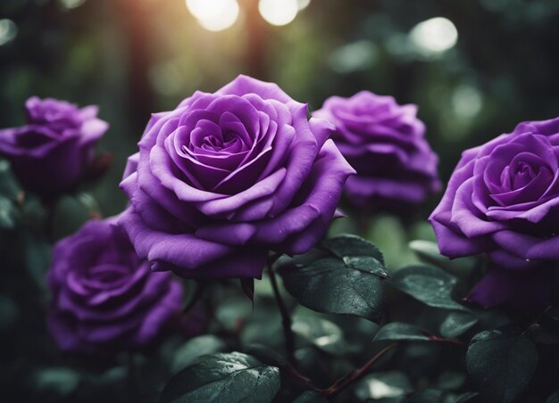 A purple rose garden