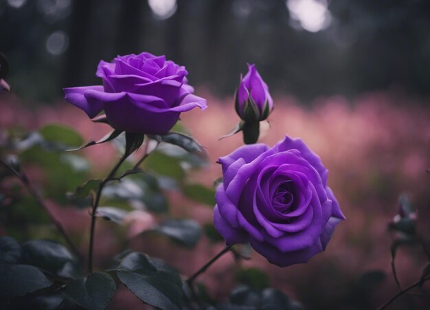 Photo a purple rose garden