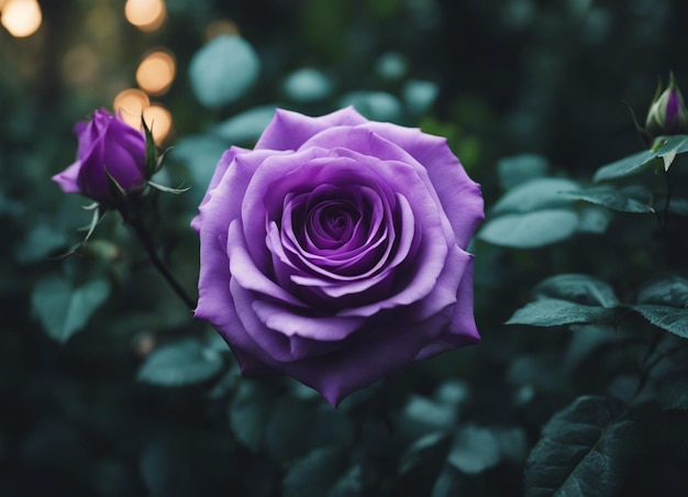 A purple rose garden