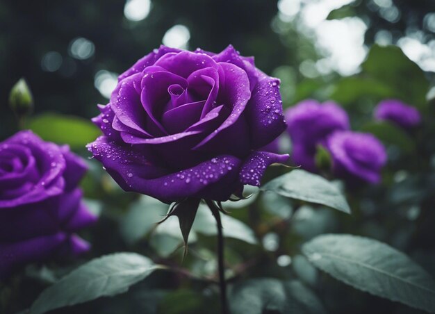 A purple rose garden