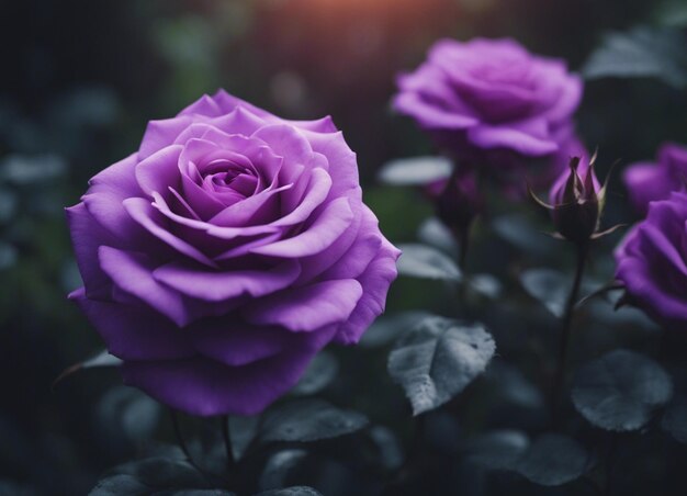 Photo a purple rose garden