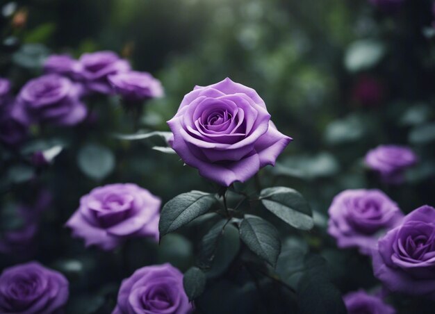 A purple rose garden