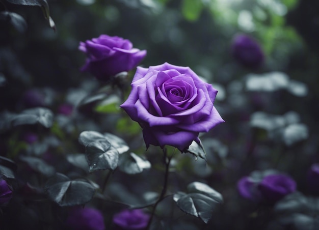 Photo a purple rose garden