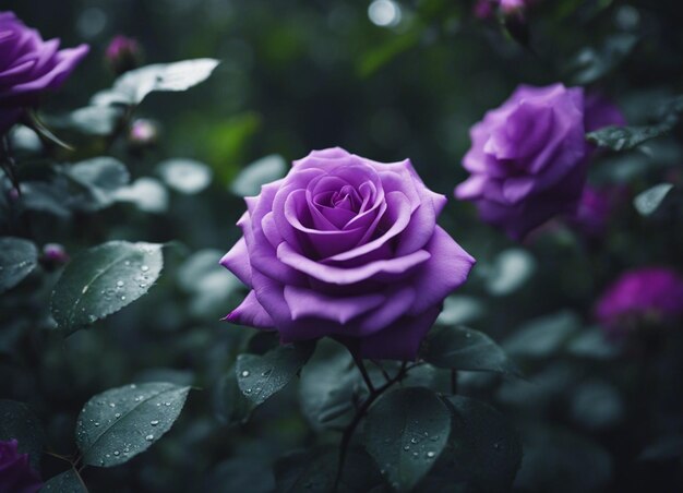 A purple rose garden