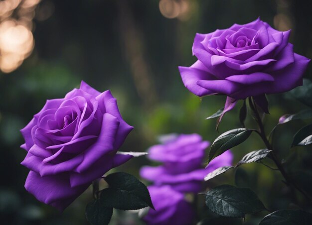 A purple rose garden