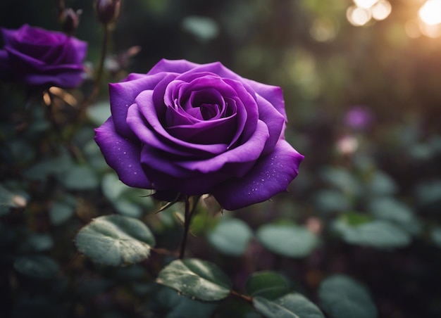 A purple rose garden